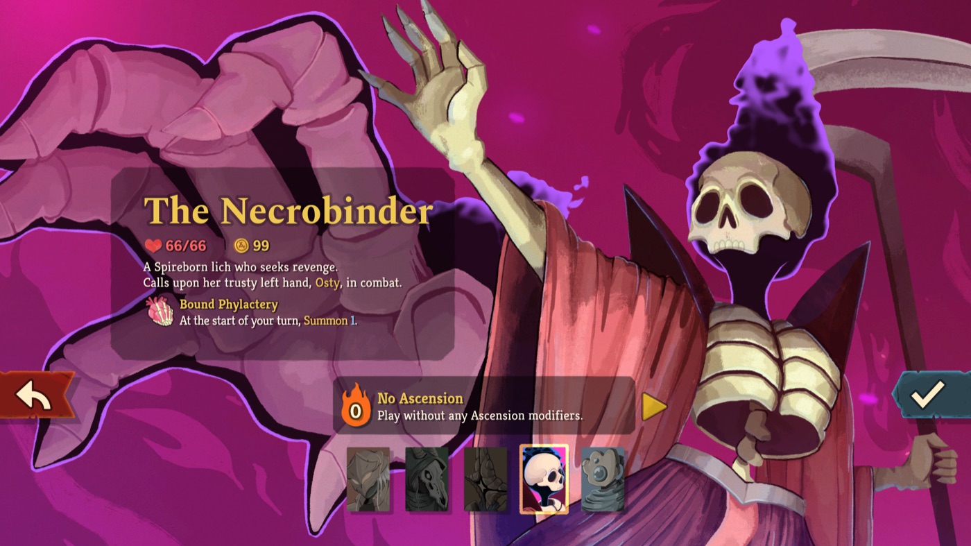 Necrobinder and Osty on the Slay the Spire 2 character selection screen